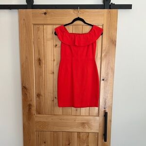 Elegant Red Off-Shoulder Dress